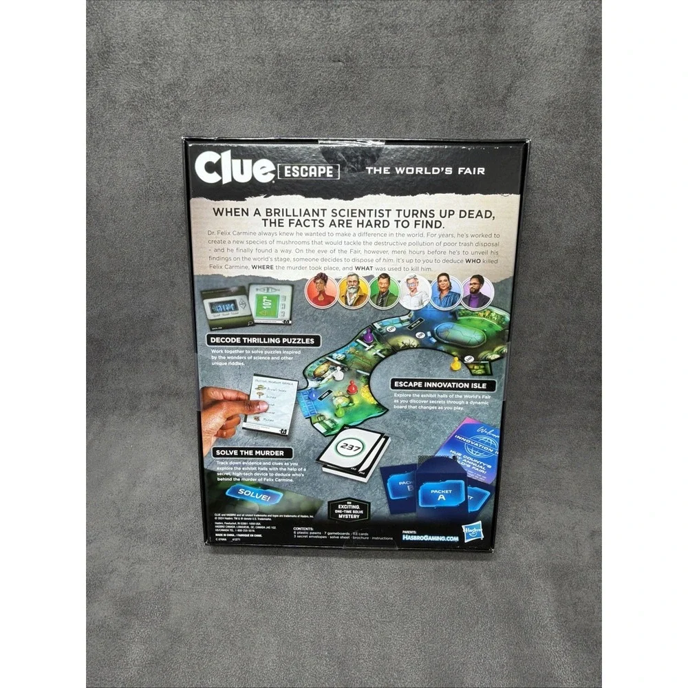 Hasbro Clue Escape: The World's Fair Mystery Board Game Escape Room 1-Time Solve